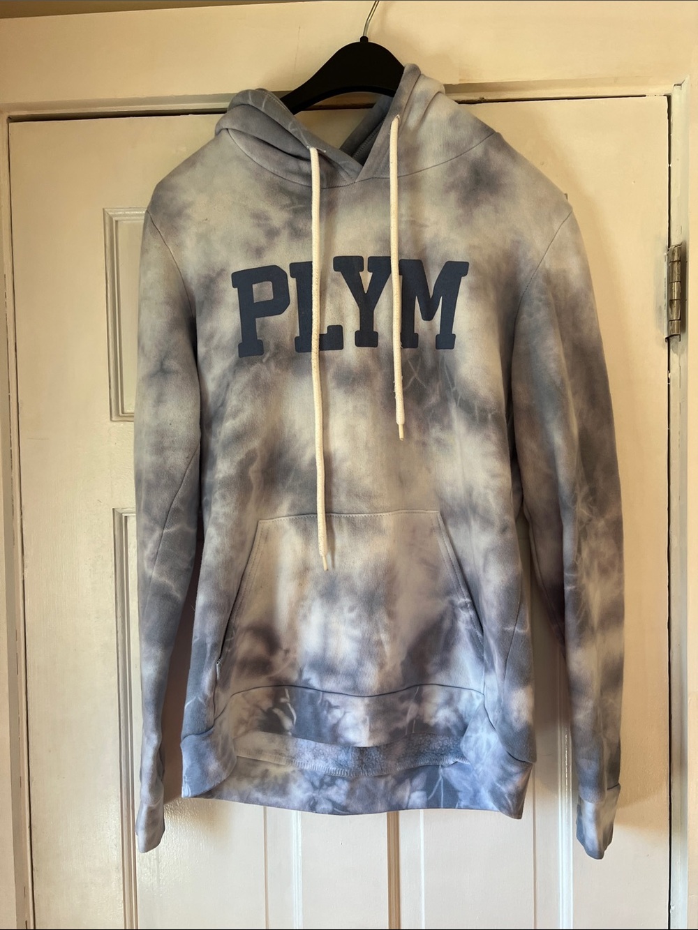 Tie-Dye Hooded Pullover Sweatshirt - Blue/Gray